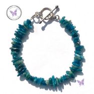 Apatite Chip Healing Bracelet With Silver Toggle Clasp